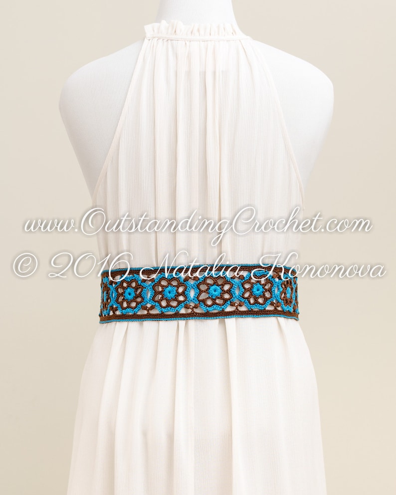 Sierra Crochet Belt Pattern, Women Tie Belt with Tassels, Obi Sash, Bohemian Festival Style, Multicolored