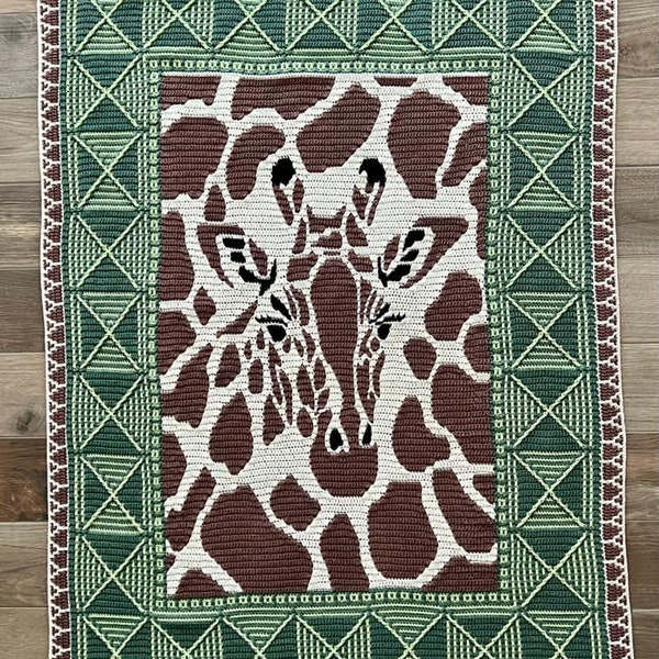 Crochet PATTERN - Giraffe Blanket - Overlay Mosaic Crochet Pattern - 2 sizes: Toddler/ Lapghan and Baby - throw, afghan - PDF