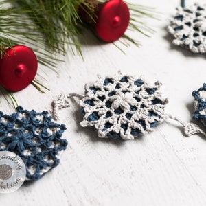 Crochet PATTERN Christmas Garland Snowflake Christmas tree garland, Ornament, Winter home decoration Written, Charts, Video PDF image 4