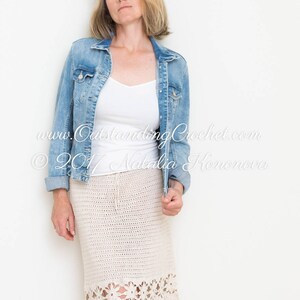 Crochet Skirt PATTERN Women, Girls Lace Skirt, Medium Length with Flower Edging Kids to Adult plus size PDF image 6
