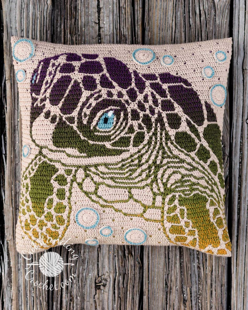Sea Turtle Pillow or Bag Crochet Pattern - Tote, Convertible Backpack ...