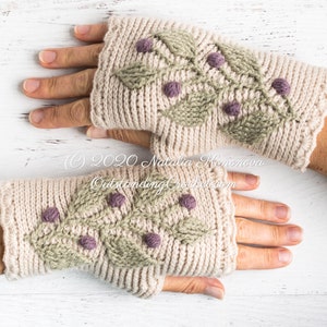 PATTERN Crochet Wrist Warmers Hedera Fingerless Mitts, Gloves, Hand Warmers for Women, Teens Embossed Charts Haalpatroon PDF image 8