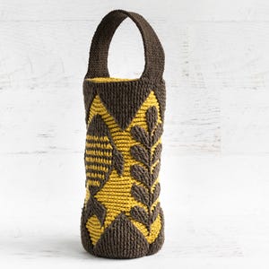 Pintano Crochet Bag PATTERN - Water Bottle Holder, Caddy with Embossed 3D Fish (PDF)