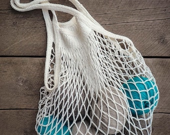 Market Bag Crochet Pattern - Reusable Market Mesh Shoulder Bag (PDF)