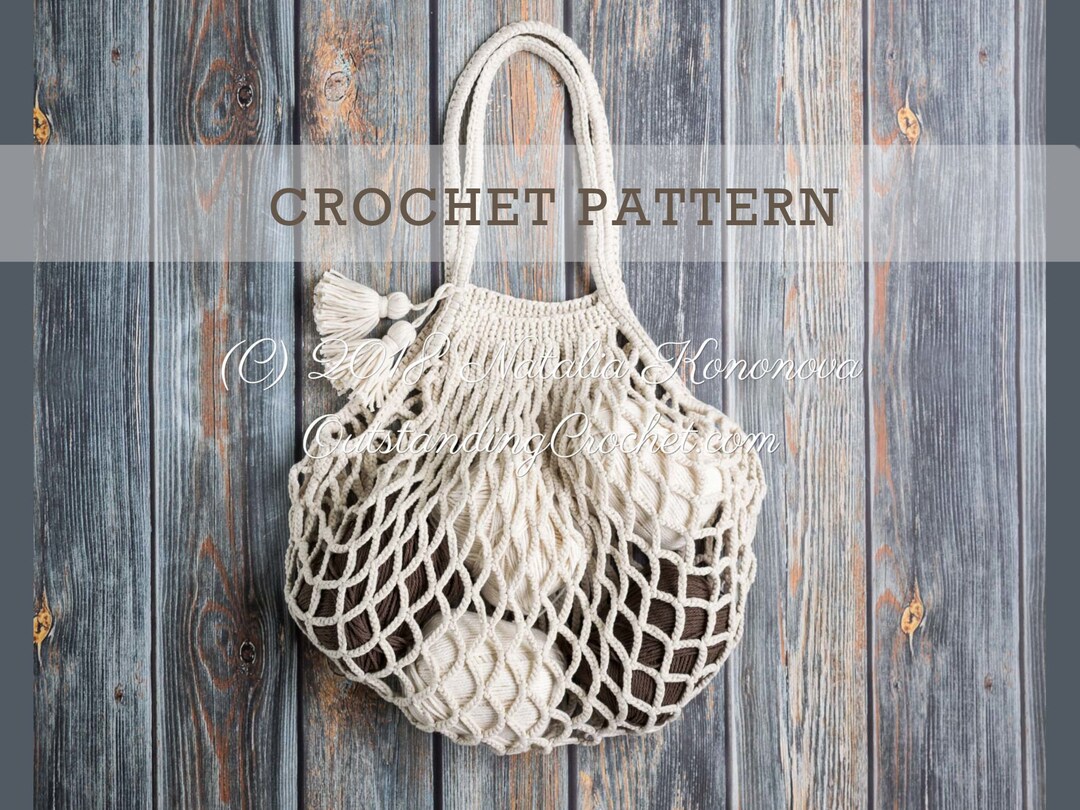 Market Bag Crochet PATTERN - Merkado - Beach Net, Reusable Grocery ...