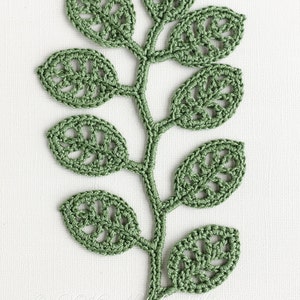 Irish Crochet Applique PATTERN Branch Crochet Gift Idea Leaf Lace Motif Embellishment Wall Decoration DIY Home Decor PDF image 1