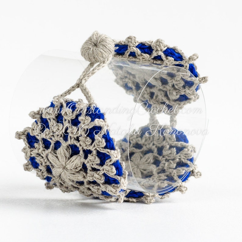 Crochet Necklace and Bracelet PATTERN Snowflake Jewelry Set Wrist Cuff Tassel Necklace DIY Boho Chic festival jewelry PDF image 5