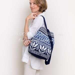 Crochet PATTERN - Lili Backpack - Bag, Overlay Mosaic Crochet Handbag, Tote, Purse