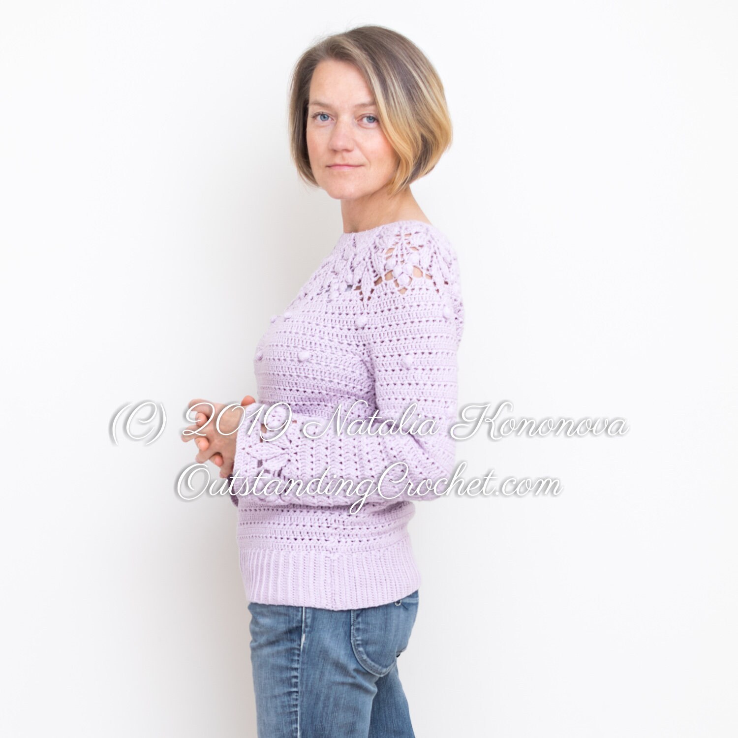 Crochet Top PATTERN Berries Yoke Women Sweater, Jumper, Pullover Embossed  Leaf Plus Sizes Graphs, Step Pictures, Video PDF 
