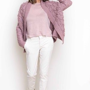 PATTERN - Crochet Cardigan - Olea - Women Sweater, Embossed, Cabled, Textured Jacket,  Plus Sizes