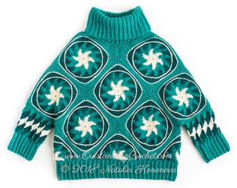 Crochet Sweater PATTERN - Mascot - Women Oversized Pullover, Jumper - Cowl Collar - Small to Plus size - Graphs, Video, Step Pictures PDF