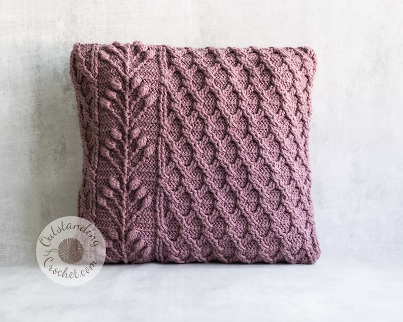 Crochet Pillow PATTERN - Umbella Cushion - Cabled, Textured - Chart, Videos, Written - PDF image 10