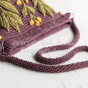 Crochet PATTERN Meadow Bag Women Purse, Shoulder, Crossbody, Messenger, Boho Embossed, 3D Cable Haakpatroon PDF image 4