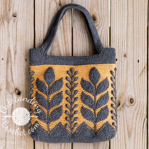 Prairie Bag Crochet PATTERN - Embossed Crochet Women Handbag, Shoulder Bag, Tote, Purse - Written, Videos, Charts, Schematics - PDF