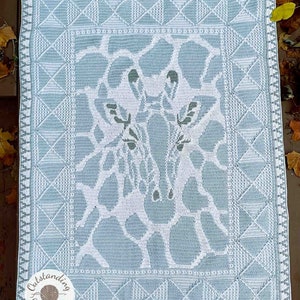Blanket/ Tapestry Crochet PATTERN - Giraffe - Overlay Mosaic Crochet Pattern in 2 sizes: Toddler/ Lap, Baby