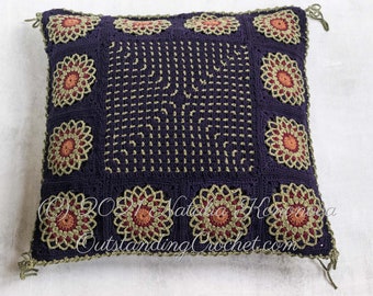 Serenum Pillow CROCHET PATTERN - Cushion - Charts - Video - PDF