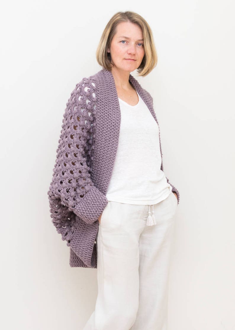 Crochet Cardigan PATTERN - Ash Rose Shrug - Women Open Front Oversized Sweater - Beginner Easy Pattern - Small to Plus size 3X