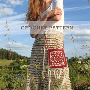 Crochet pattern: Small cross-body purse with fringes