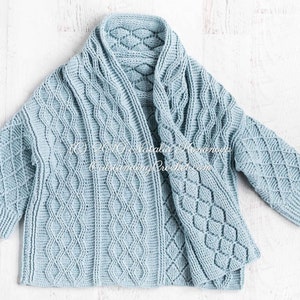 Crystal Crochet Cardigan PATTERN - Women Shrug, Textured, Cabled, Embossed, Oversized, Plus Sizes, 4 Ways to Wear, Graphs, Video - PDF