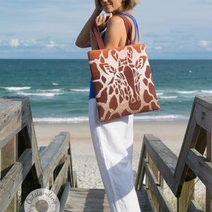 Crochet Bag PATTERN - Giraffe - Mosaic Pillow, Cushion, Tote, Handbag - Overlay mosaic