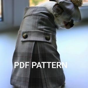 Mönster för hunddräkt: Ingen overlock, enkel att göra (PDF-mönster)