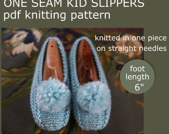 PDF Knitting PATTERN - Easy slippers. Foot length 6 inches. Written in US terms. Skill level: intermediate.