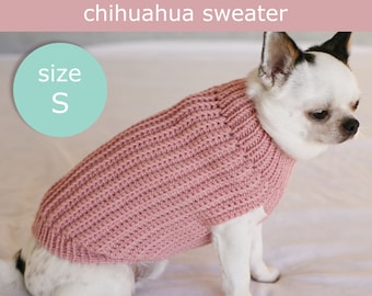 PDF Crochet PATTERN - Chihuahua sweater. Fast and easy. Made in one piece. Written in US terms. Skill level: Intermediate