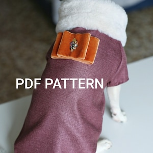 Patrón de costura de abrigo de chihuahua: diseño fácil sin overlock.