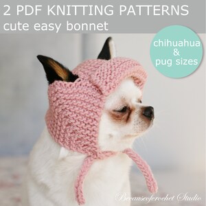 Stickade hundhattar: Chihuahua- och mopsstorlekar (2 PDF-mönster)