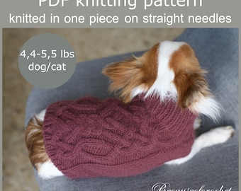 Aran Dog Sweater Knitting Pattern: US Terms (PDF Pattern)