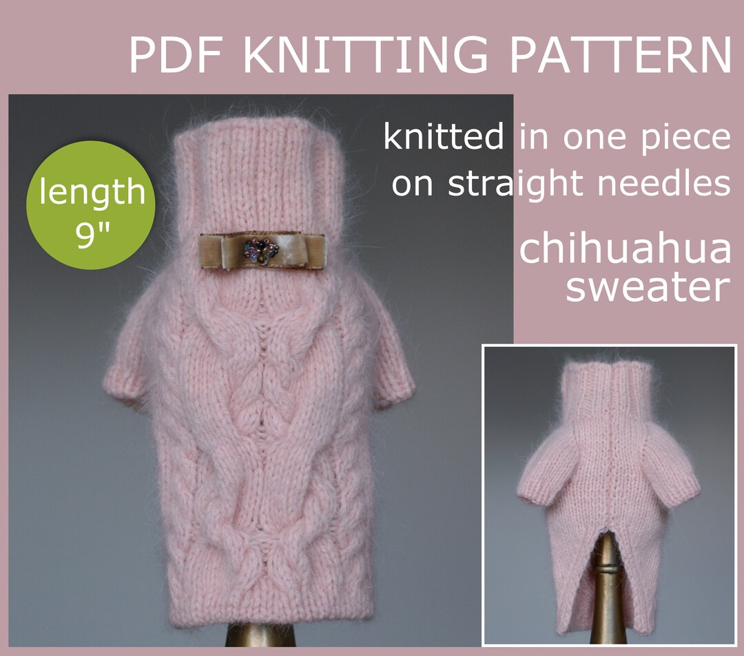 PDF Knitting PATTERN Chihuahua Sweater length 9. Etsy UK