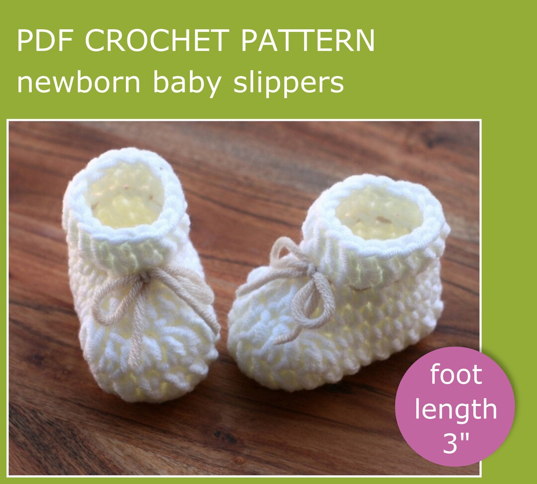 PDF Crochet PATTERN - Newborn Baby Slippers. Quick and Easy. Written in ...