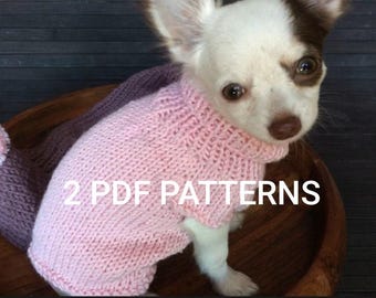 Knitted Toy Chihuahua Sweater PATTERNS: Easy Knit, US Terms (2 PDF Patterns)