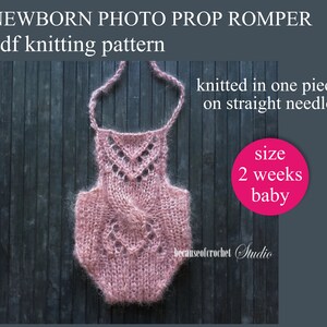 Newborn Photo Prop Romper Knitting Pattern (PDF)