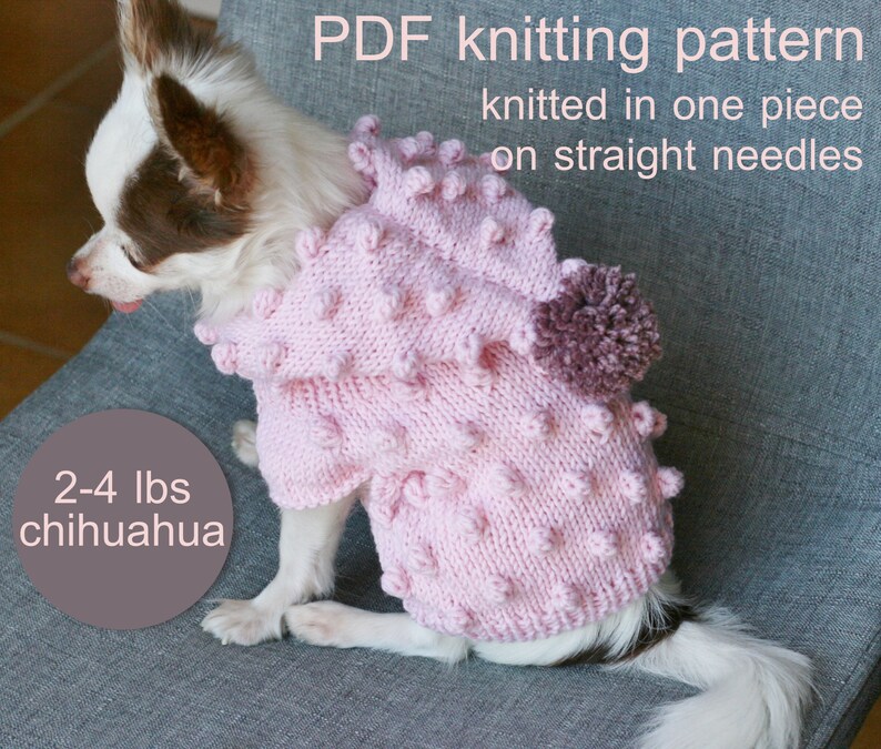 PDF Knitting Pattern Toy Chihuahua Hooded Sweater. Knitted Etsy