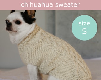 Chihuahua Sweater Knitting Pattern: Aran Style, 6-9 lbs (PDF Pattern)