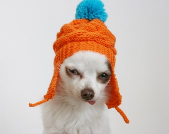 PDF Knitting PATTERN - Toy chihuahua photo prop braided hat. Knitted on straight needles. Written in US terms. Skill level: intermediate.