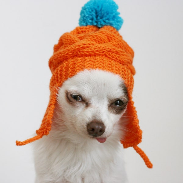 PDF Knitting PATTERN - Toy chihuahua photo prop braided hat. Knitted on straight needles. Written in US terms. Skill level: intermediate.