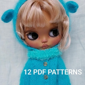 Ropa para muñecas Blythe y Paola Reina: 12 patrones de tejido y crochet (PDF)