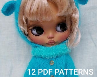 Blythe and Paola Reina Doll Clothes: 12 Knitting & Crochet Patterns (PDF)