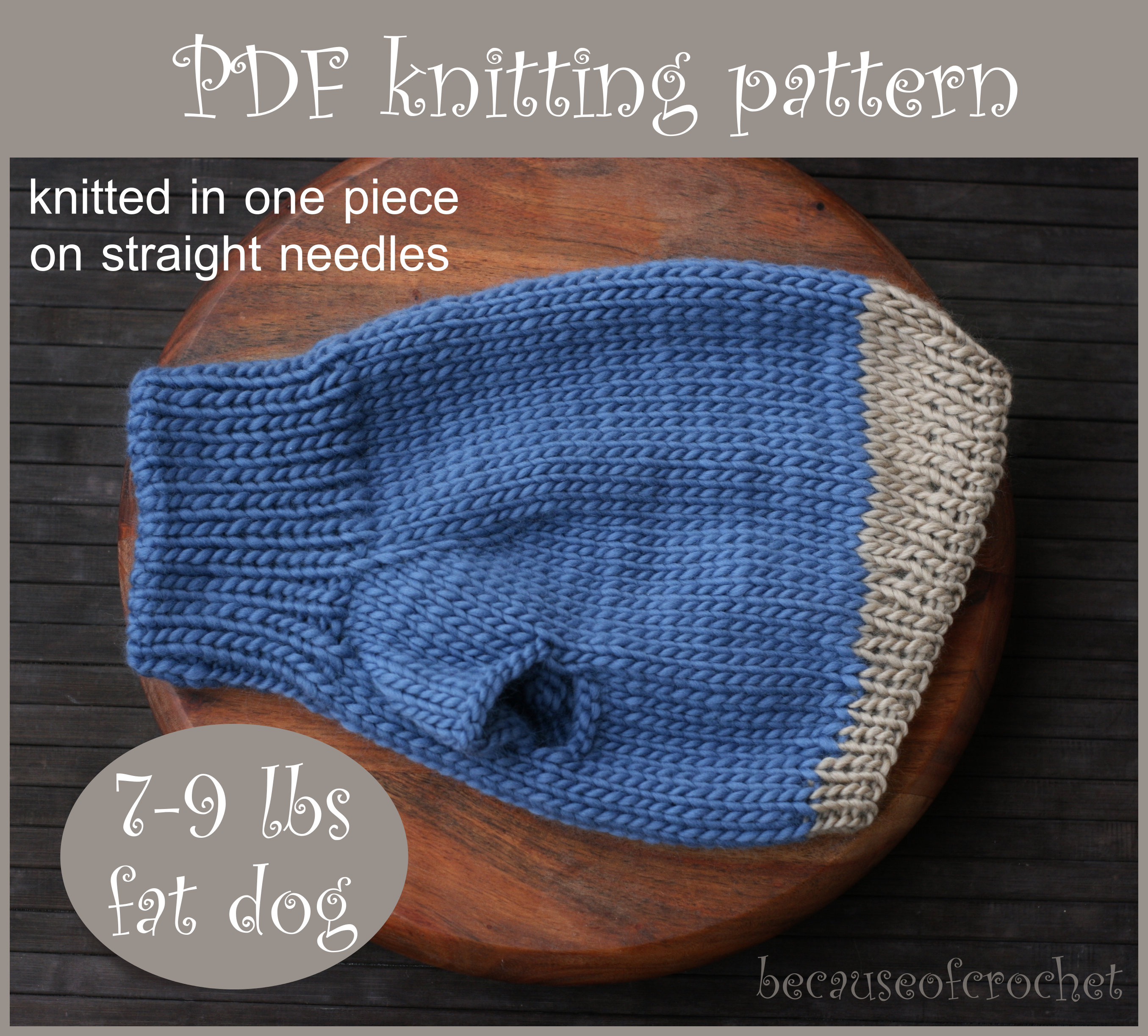 straight needle dog sweater pattern