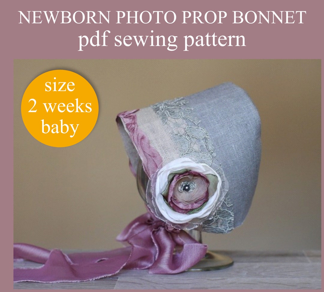 Easy PDF Sewing PATTERN Baby Photo Prop Bonnet. Print at Home Letter ...