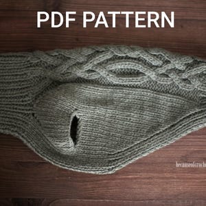 Patrón de tejido de suéter para perro Aran: Términos de EE. UU., nivel intermedio (patrón en PDF)