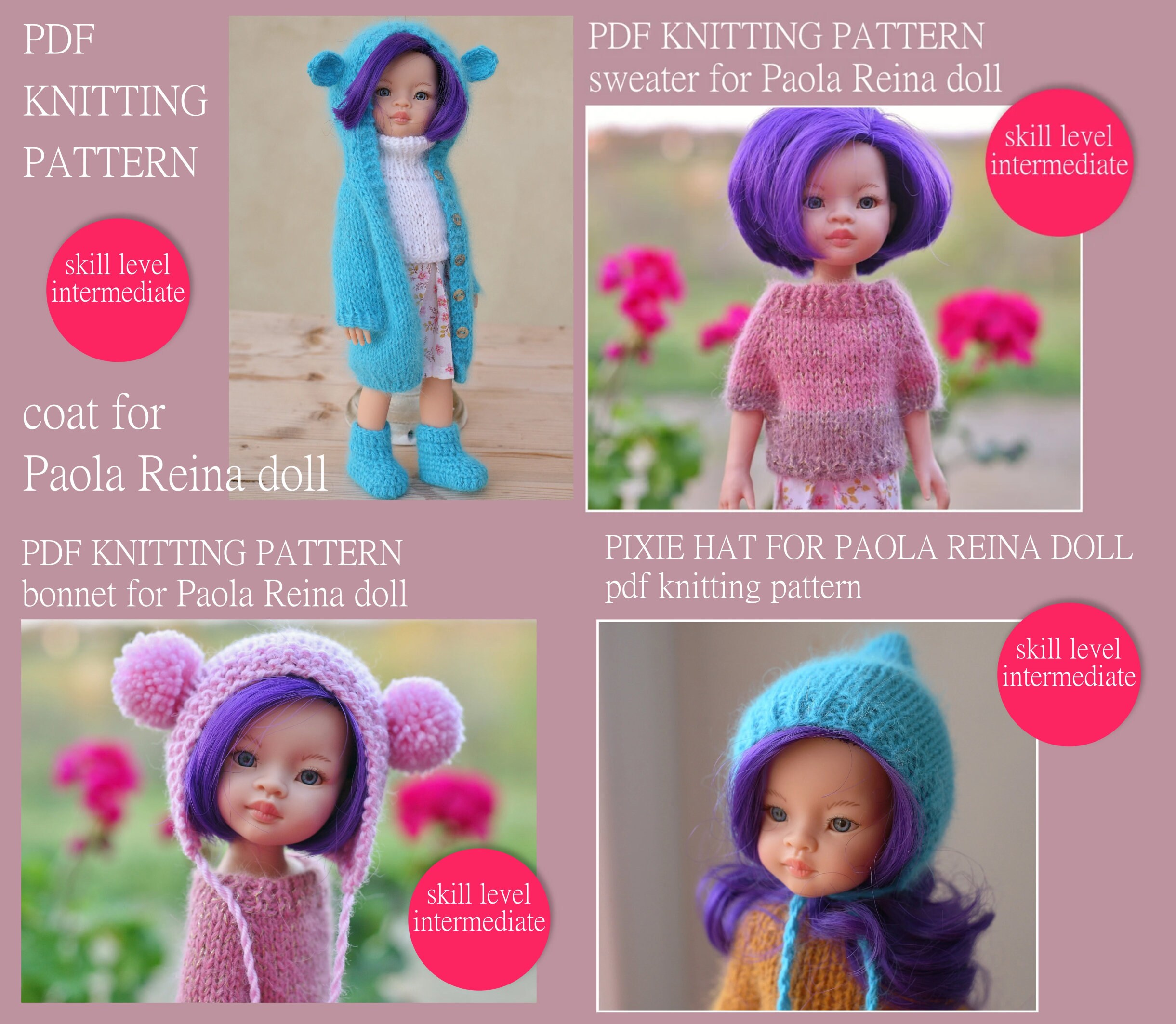 Blythe and Paola Reina Doll Clothes: 12 Knitting & Crochet