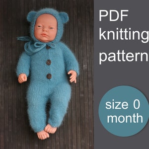 9 PDF Knitting PATTERNS - Newborn baby photo props. Straight needles used. Written in US terms. Skill level: intermediate