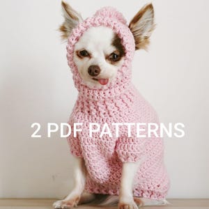 Chihuahua-Pullover- und -Hutmuster häkeln: US-Begriffe (2 PDF-Anleitungen)