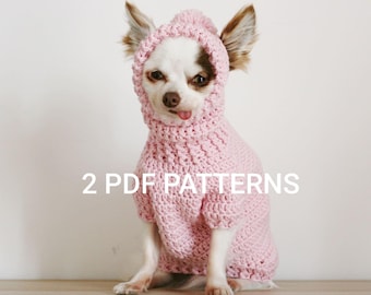 Crochet Chihuahua Sweater and Hat Patterns: US Terms (2 PDF Patterns)
