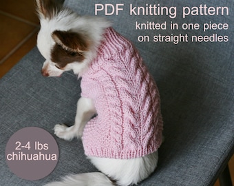 トイチワワの編み込み犬用セーター編み図（PDF） - Etsy 日本