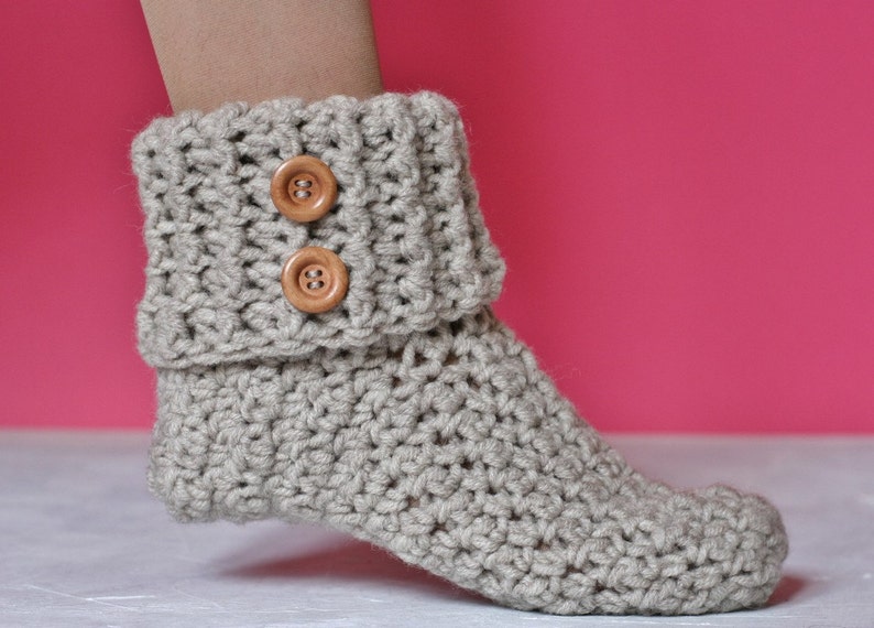 PDF Crochet Pattern Chunky slippers. Size 7-8 USA women | Etsy