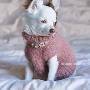 PDF Knitting PATTERN - Fat dog girl sweater. Knitted in one piece on circular needles. Written in US terms. Skill level: Intermediate.